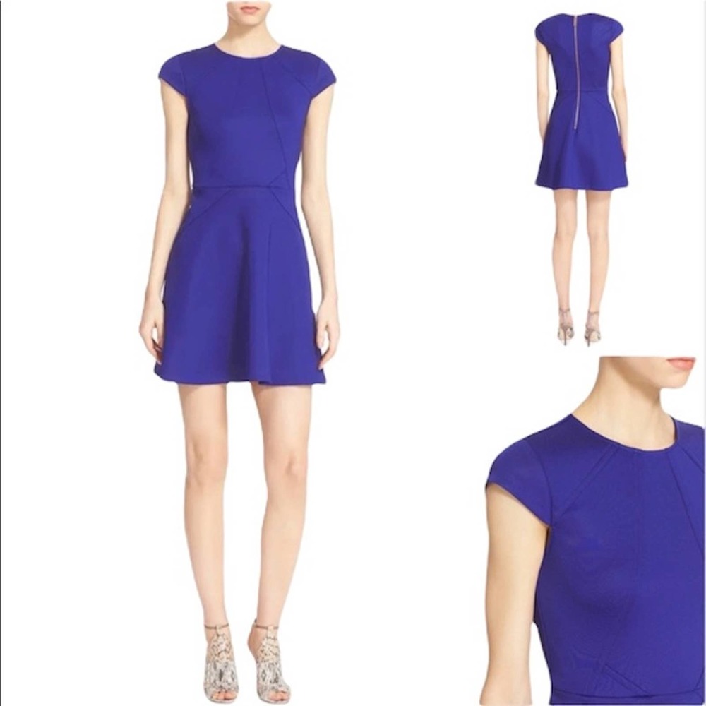 Ted Baker Women's Eebrr Skater Dress Capped Sleeves in Blue US Size 10 $248